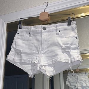 White Jean Shorts